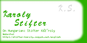 karoly stifter business card